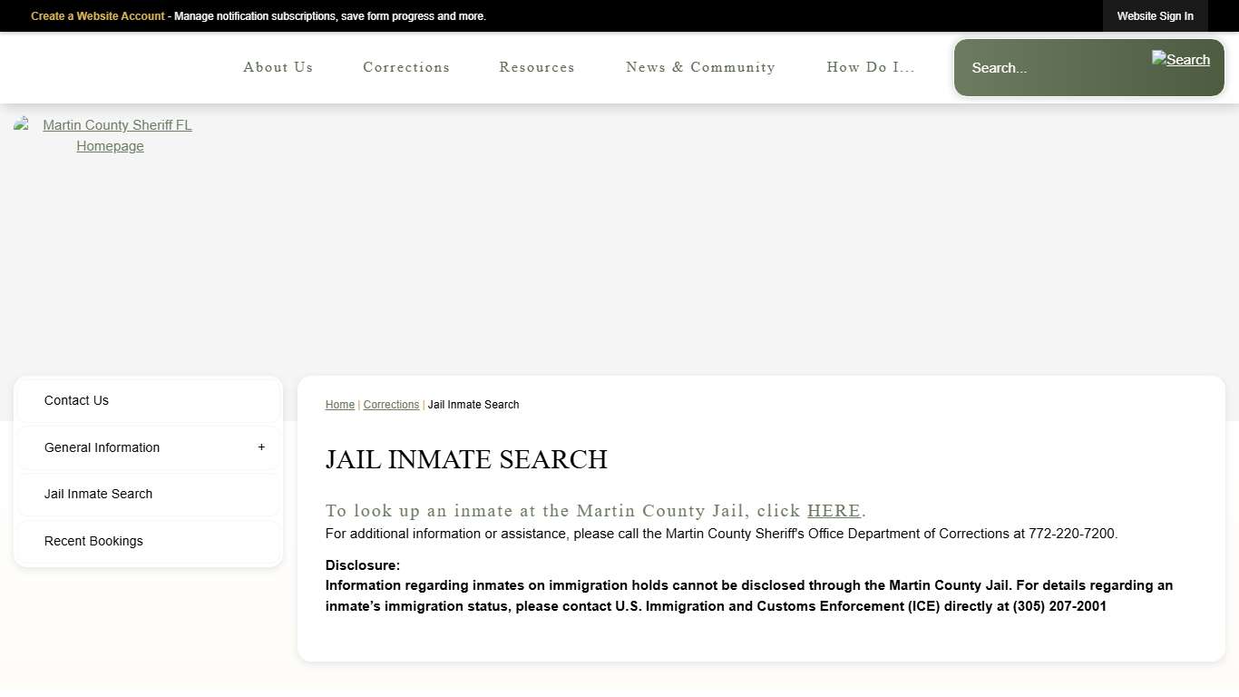 Jail Inmate Search | Martin County Sheriff's Office, FL